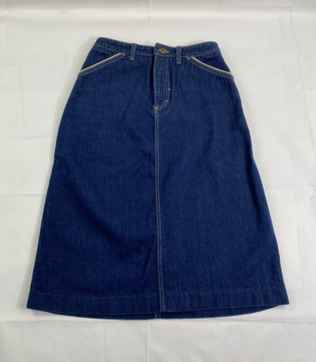 Vintage Bill Blass Blue Jean Maxi Skirt Size ?? Pockets SEE PICS MEASUREMENTS