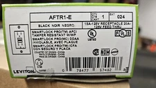 LEVITON AFTR1-E Arc Fault Receptacle 15 Amp Outlet W/Wall Plate Black