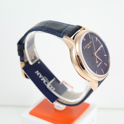 Locman Montre Hommes Automatique Collection La Doce Vita 1960 Bleu Étui PVD Rose - Photo 4 sur 8