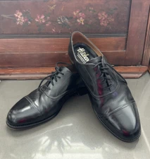 Hitchcock Men's Wide Shoes Size US 9-5E Black Leather Oxford Made in England
