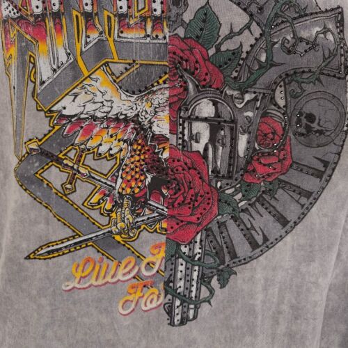 Affliction Roadie Split Tank Top Womens Size XL Gray Factory Distressed - Picture 4 of 10