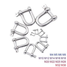 Dee Shackles M4-M38 Stainless Steel A4 Marine Grade 316 D Shackle Accessories