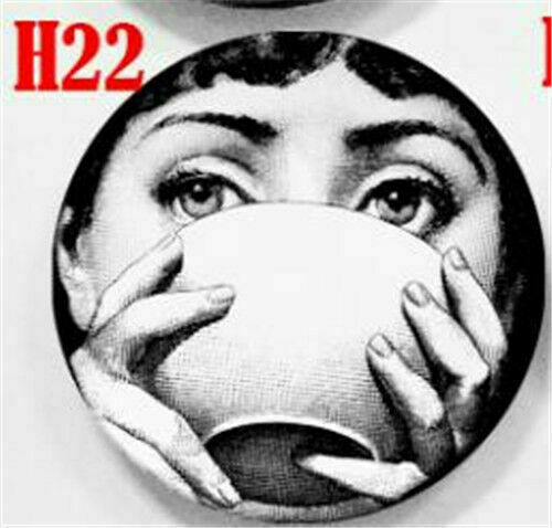 8 Inch Vintage Fornasetti Plates Wall Hanging Dishes Home Black & White Decor - Picture 6 of 18