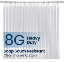 Peva 8g Bathroom Shower Curtain Liner 72" W X 72" H 8g Clear Heavy Duty