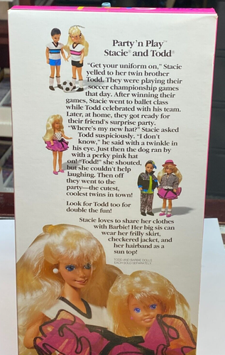 LITTLEST SISTER OF BARBIE STACIE! PARTY N PLAY DOLL NEW IN BOX MATTEL 5411 - Picture 2 of 4