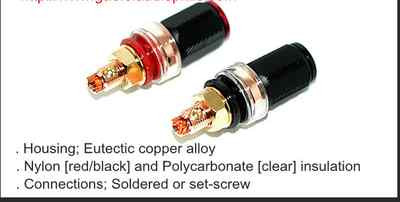 4x HiFi audio GF Pure Red Copper Amp Speaker Terminal Binding Post Socket