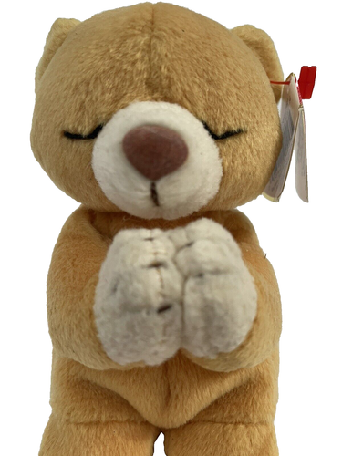 Oso de peluche vintage Ty Beanie Babies Hope Praying Baby 1999 marrón 7" juguete suave - Imagen 6 de 6