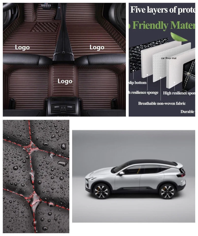 Alfombrillas impermeables de lujo para coche hechas a mano de cuero para LEXUS RC350 2015~2018 Foto 3 de 4