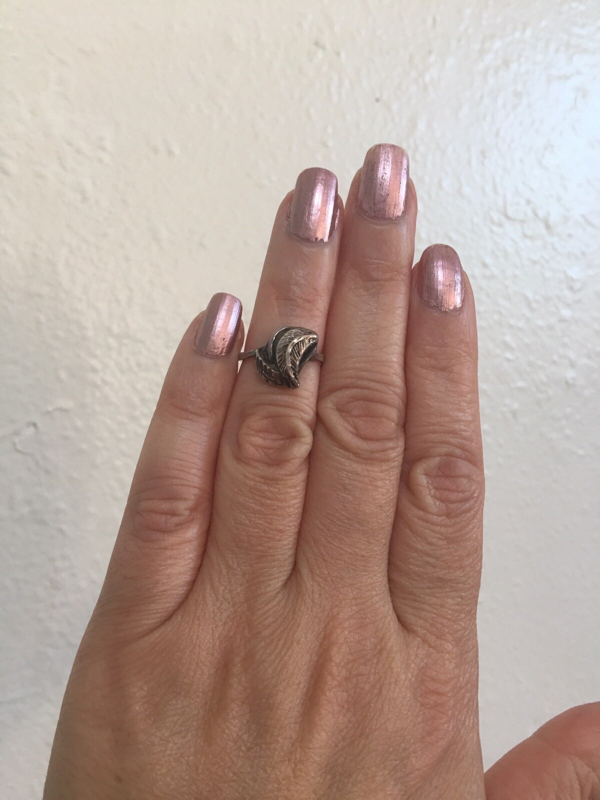 Vintage 925 Solid Sterling Silver Leaf Ring Uniqu… - image 14