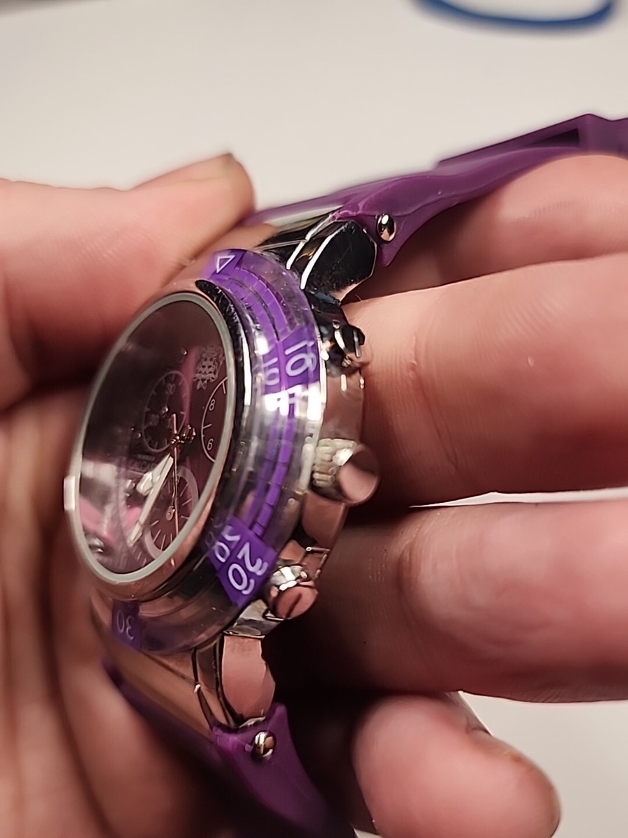 Vintage World Of Calgary Watch Purple 102779354-Q Rubber