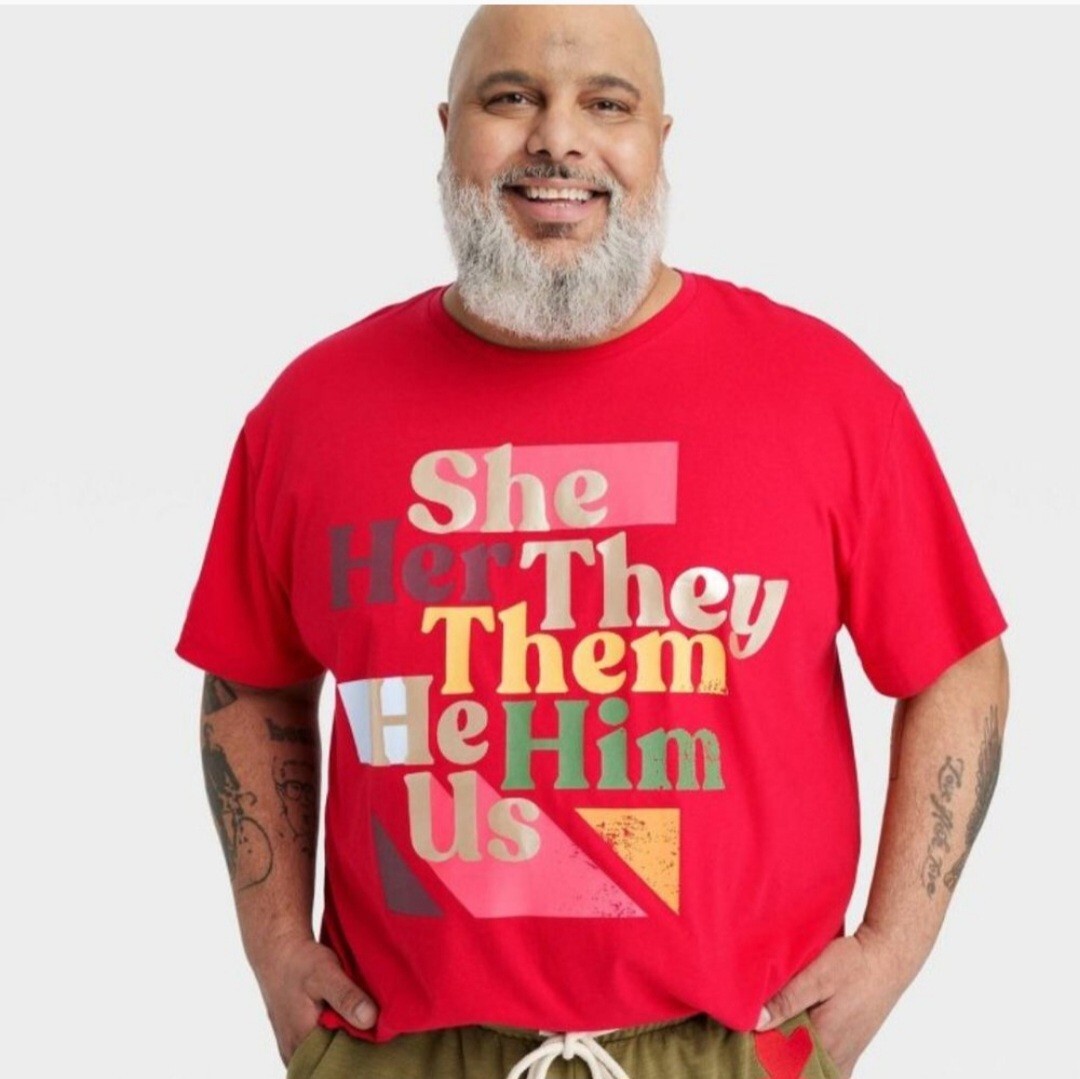 Target #takepride Adult Gender PRONOUNS LGBTQ+ GAY PRIDE Red T-Shirt Size  Large