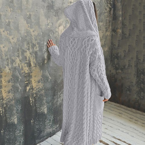 Ladies Autumn Retro Knit Cardigan Sweater Hoodie Warm Pullover Loose Coat New - Bild 12 von 23