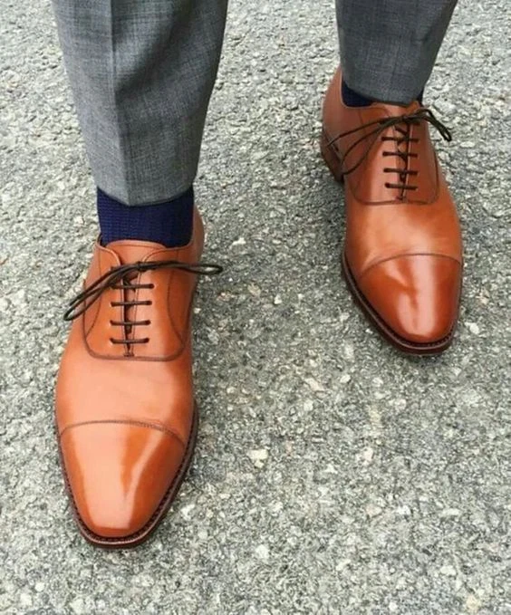 Handmade Men's Brown Color Formal Shoes, Men's genuine leather shoe, Oxford  Shoe from Leatherworld2014