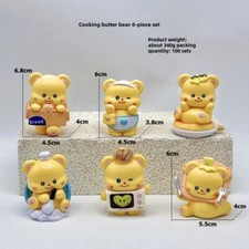 Cooking Butter Bear PVC Action Figure Collection Toys Figurines Gift Lot Of 6