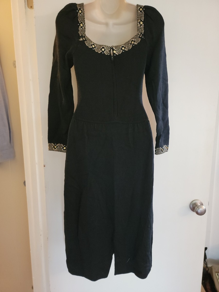 St John Knit Long Sleeve Midi Black Vintage Dress Size 6 | eBay St John Knit Long Sleeve Midi Black Vintage Dress Size 6 | eBay