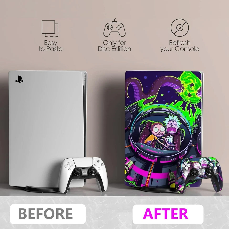Vinyl Sticker For PS5 Disc Edition Skin Playstation 5 Anime Console&Controller - Image 2 of 4