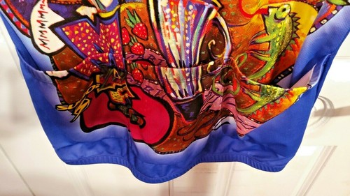 SUGOi Cycling Jersey Margarita Dancers Size Large Blue All Over Funky Art Print - Picture 7 of 7