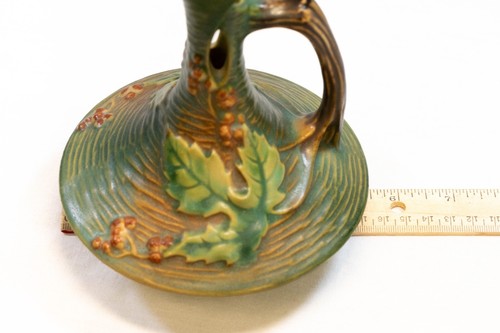 Roseville Teal/Green Bushberry Twig Handled Ewer 1-6 (BAY) - Imagen 10 de 10