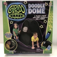 Glow Crazy Doodle Dome Tent NEW With Glow In The Dark Wand Lightwand