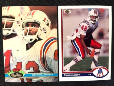 NFL - Ronnie Lippett 1991 Topps Stadium Club & 1991 Upper Deck - Patriots