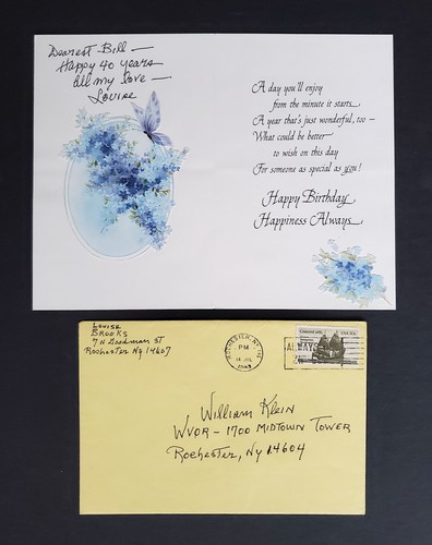 RARE VINTAGE ORIGINAL LOUISE BROOKS HAND SIGNED BIRTHDAY CARD STAMPED ENVELOPE - Picture 2 of 12