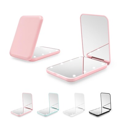 Travel Mirror with Light, 1X/3X Magnification LED Compact Mirror with Nternal...