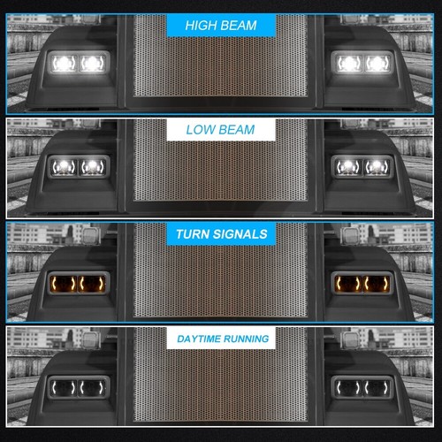 Pair 4x6" LED Headlights Hi/Lo Turn Signal for Mercury Cougar & Marquis 1977-86 - Foto 3 di 12