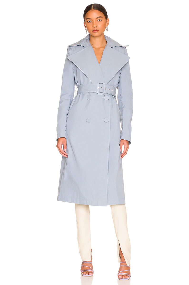 Bardot The Classic Trench Coat in Sky Blue Size XS US 2 | eBay