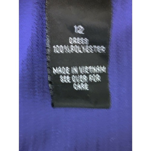 Abito AGB manica ad aletta linea A strati Seersucker a righe blu donna taglia 12 - Foto 7 di 11