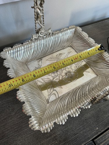 Antique Rare Middletown Footed Quadruple plated Silver Silverplated Basket Tray - Picture 8 of 12