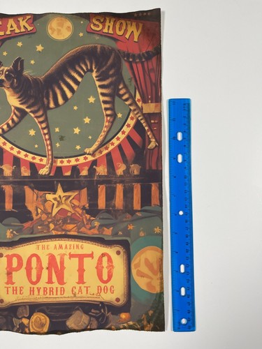 Freak Show Half Dog Half Cat Poster Circus Art Carnival Live Freaks Print - Picture 2 of 6