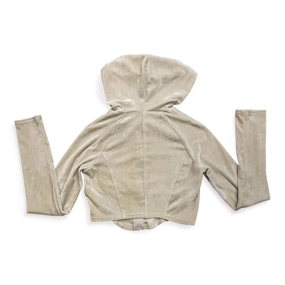 OFF WHITE Adorabile UO Out from Under Super Morbido Corsetto Crema Cropped Velluto Felpa con Cappuccio Medium