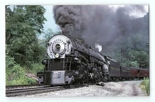 Norfolk & Western Railroad 1218 Steam Locomotive Laeger WV Vintage Postcard