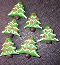 6 Handmade Christmas Tree Beads for Jewelry Making US
