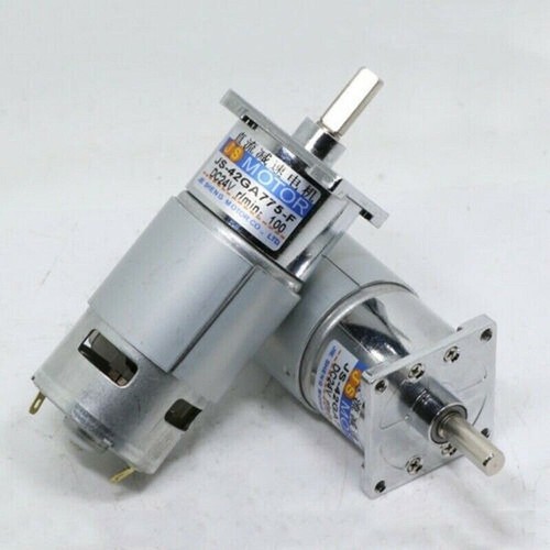 DC12V/24V 35W Micro DC Metal Gear Motor, Velocidad Ajustable CW/CCW para Equipos de Seguridad de Automatización de Oficinas(24V 150rpm