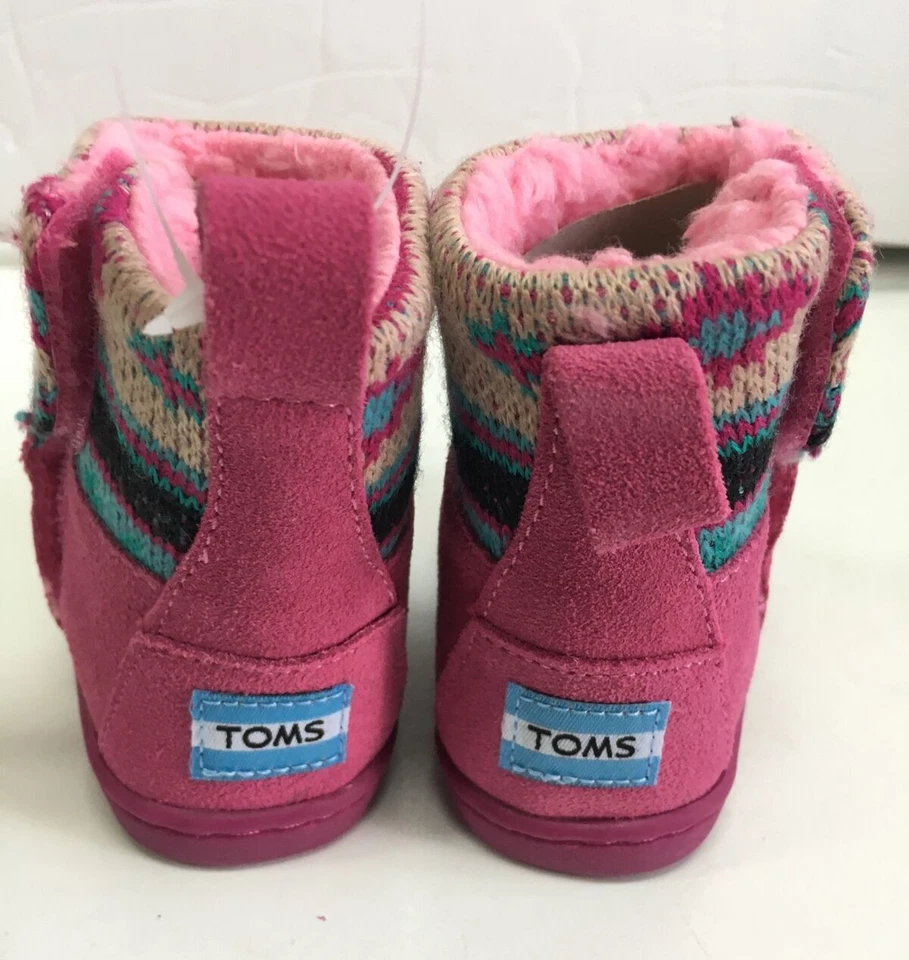 Bota TOMS Nepal Rosa Gamuza Mezcla Bota Talla Pequeña 3 -NUEVA Foto 3 de 4