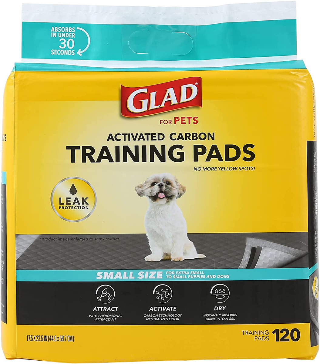 Glad for Pets Activated Charcoal Dog Training Pads, Small Size X