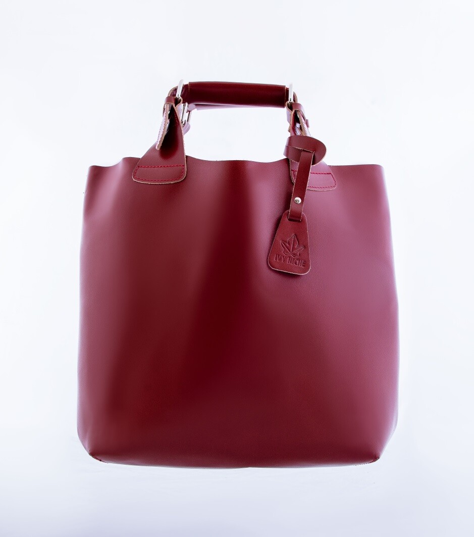 Italian Real Genuine Leather Shoulder Bag Handbag Vera Pelle red