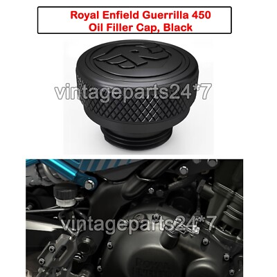 Original Royal Enfield Guerrilla 450 bearbeiteter Öleinfülldeckel, schwarz