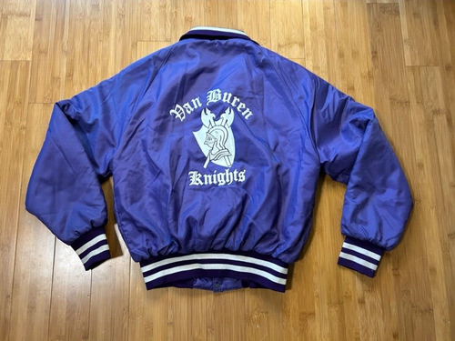 Holloway Van Buren Knights Vintage Purple Varsity Jacket 80s, Size L - Picture 6 of 7