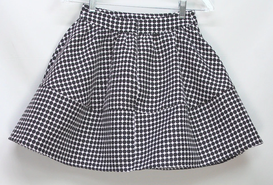 Express Women's A-Line Skirt Polka Dot White/Black Size 00 - Изображение 3 из 4