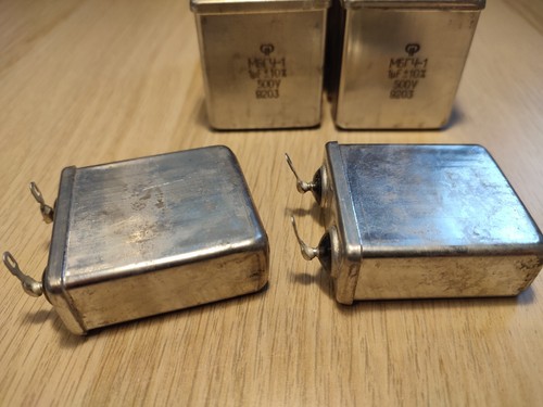 Lote de 2 condensadores de audio MBGCH-1 1uF 500V МБГЧ-1 papel en ACEITE PIO NUEVO DE STOCK - Imagen 10 de 11