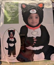 Cuddly Black Cat Animal Infant Baby Costume Size 6-12 Months Halloween Dress-up