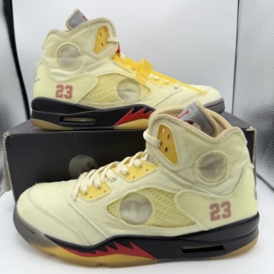 PRE-OWNED NIKE AIR JORDAN 5 RETRO OG OFF-WHITE SAIL DH8565-100 SZ 13 CLEAN