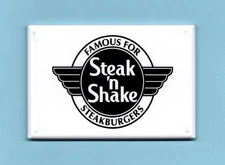 STEAK N SHAKE *2X3 FRIDGE MAGNET* RESTAURANT FAST FOOD HAMBURGER HOT DOG CREAM