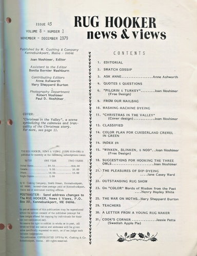 #43 Rug Hooker News & Views Nov 1979 Hooking Magazine Instructions Patterns - Picture 2 of 2