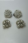 VNTG Two-Tone Faux Pearl & White Beaded clip-on earrings Lot 21.0g — photo 3