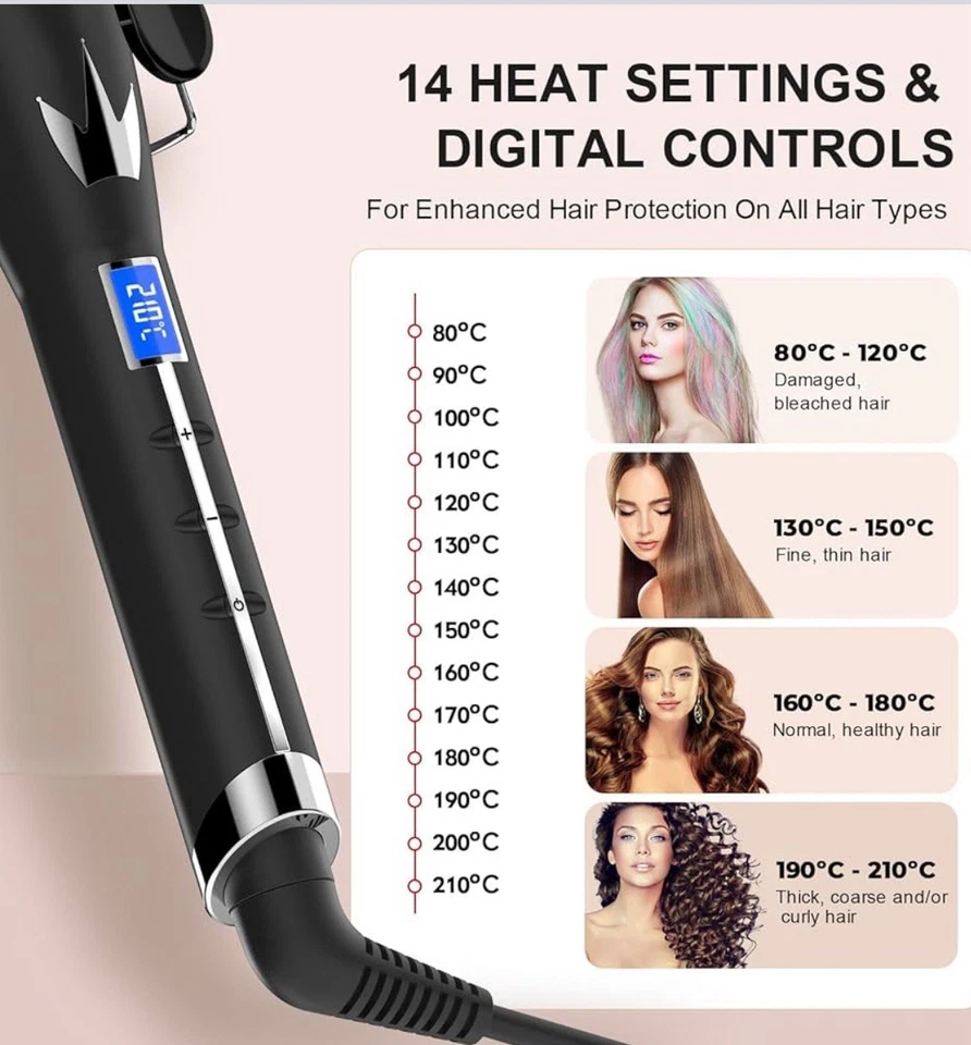 Mermaid Hair Waver 32mm 3 Barrel Curling Iron Wand for Loose Beachy Waves 210c - Image 4 of 4