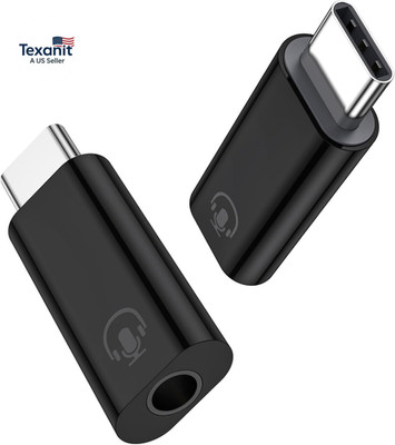 2Pack USB C to 3.5Mm Audio Adapter, Black USB C to Headphone Jack Adapter Compat