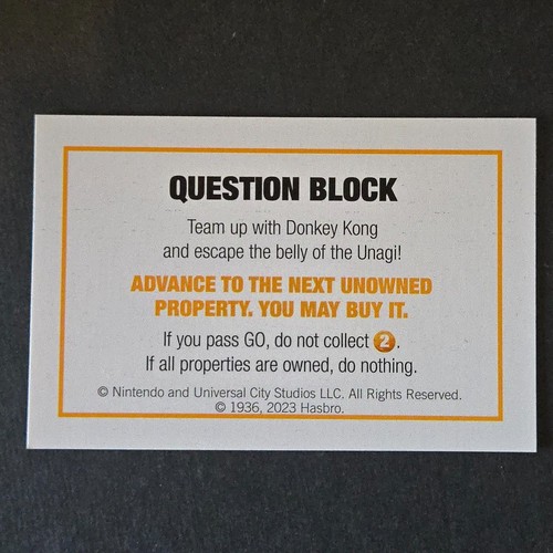 Monpoly Question Card Super Mario Bros Monopoly Question Block Advance Property Card | eBay.de